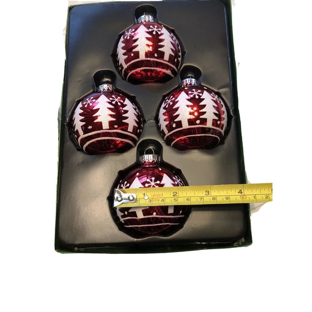 Kurt Adler Ornament Ball‎ Glass Christmas Tree Vintage Snowflake Vintage Sparkle - Picture 11 of 15